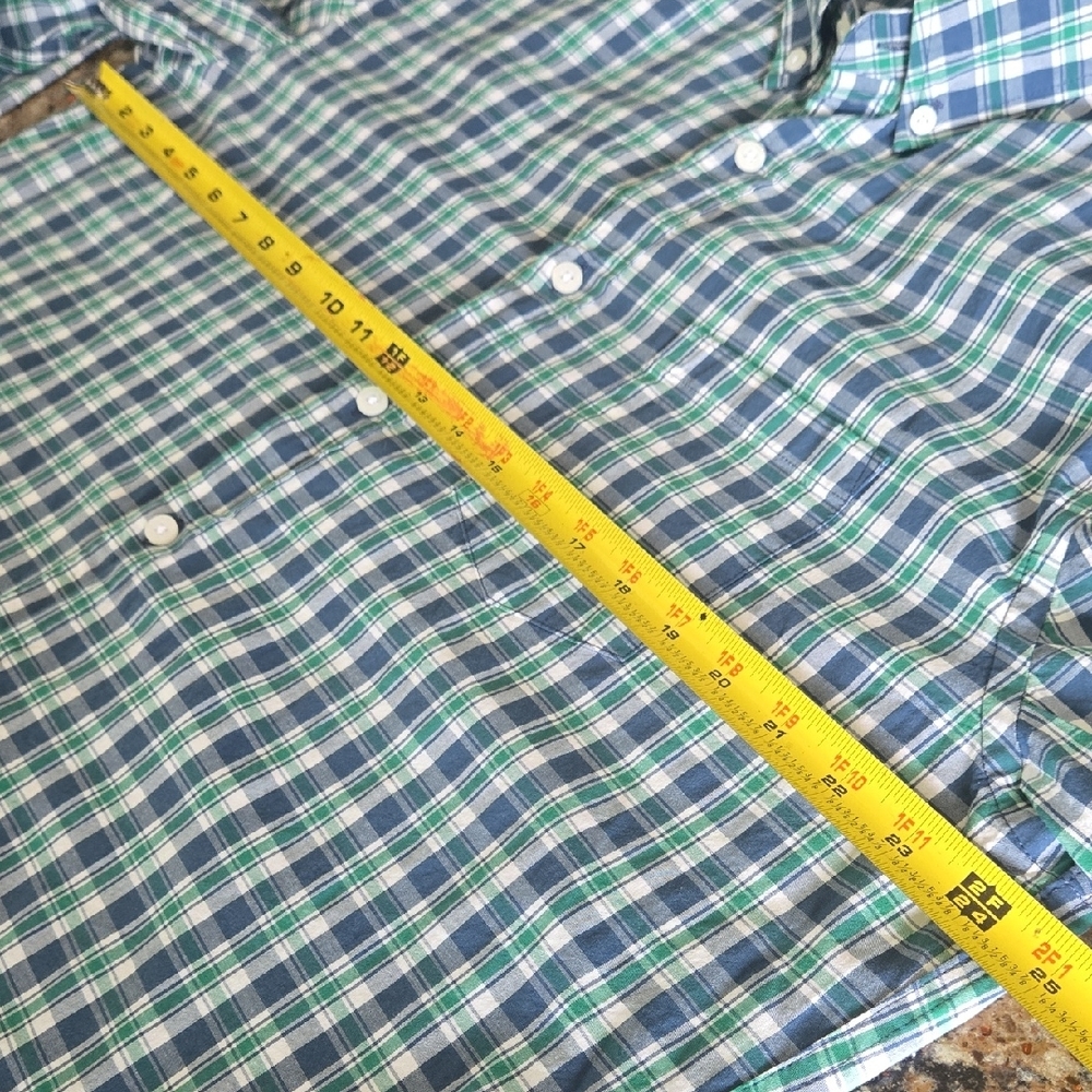 J. Crew Navy and Green Checkered Shirt - Picture 8 of 10